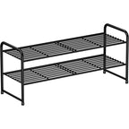 2-Tier Metal Shoe Rack Organizer, Space-Saving Shoe Storage Shelf for Entryway or Closet