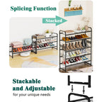 2-Tier Metal Shoe Rack Organizer, Space-Saving Shoe Storage Shelf for Entryway or Closet