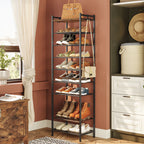 Modern Narrow Shoe Rack Tower with Storage Shelves, Space-Saving Shoe Organizer for Home