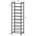 Modern Narrow Shoe Rack Tower with Storage Shelves, Space-Saving Shoe Organizer for Home