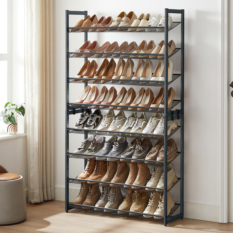 8-Tier Tall Shoe Rack Organizer, Large Capacity Shoe Storage Shelf for Entryway or Closet