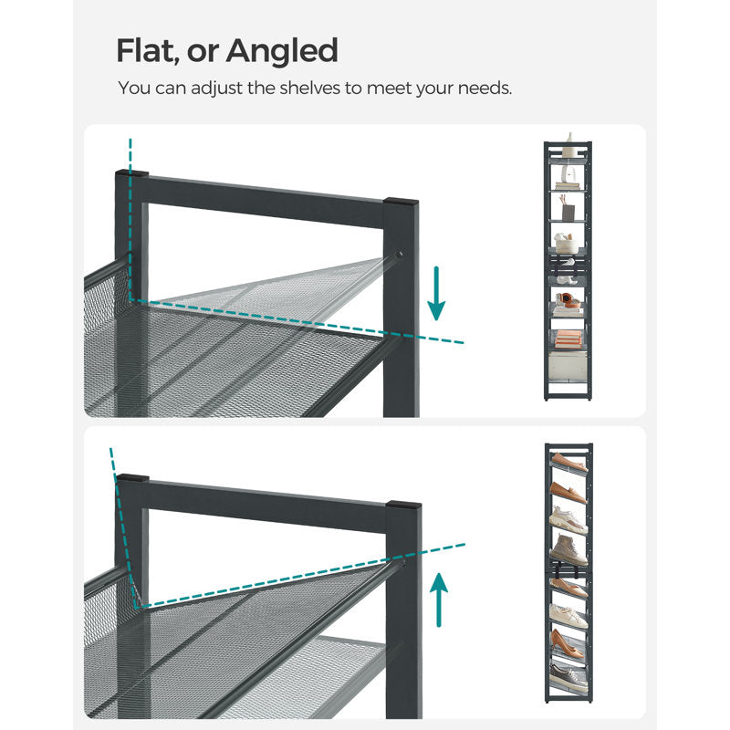 8-Tier Tall Shoe Rack Organizer, Large Capacity Shoe Storage Shelf for Entryway or Closet