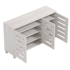 Wooden Shoe Cabinet with Ventilated Doors, Stylish Entryway Shoe Storage Organizer