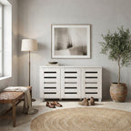 Wooden Shoe Cabinet with Ventilated Doors, Stylish Entryway Shoe Storage Organizer