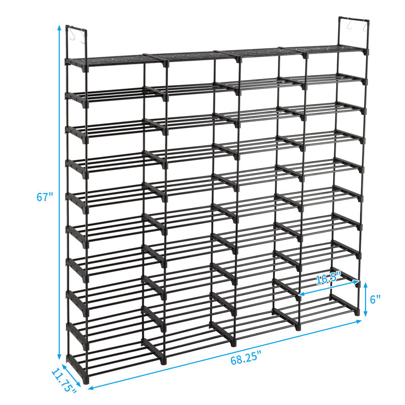 Wide Shoe Rack Storage Shelf, Large Capacity Multi-Tier Shoe Organizer for Home