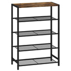 Modern 4-Tier Shoe Storage Rack with Wood Top, Space-Saving Shoe Organizer