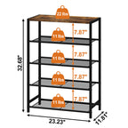 Modern 4-Tier Shoe Storage Rack with Wood Top, Space-Saving Shoe Organizer