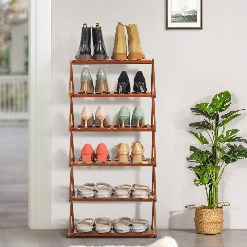 Eco-Friendly Bamboo Multi-Layer Shoe Storage Display