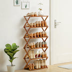 Eco-Friendly Bamboo Multi-Layer Shoe Storage Display