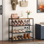 Natural Wood Shoe Storage Rack with 5 Shelves, Entryway Shoe Organizer