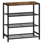 Natural Wood Shoe Storage Rack with 5 Shelves, Entryway Shoe Organizer