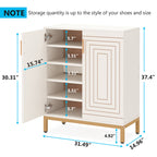 Elegant Shoe Cabinet with Double Doors, Large Capacity Entryway Shoe Storage