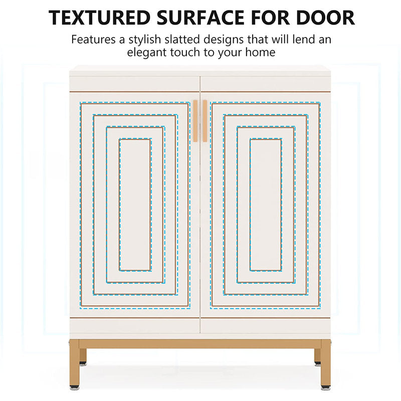 Elegant Shoe Cabinet with Double Doors, Large Capacity Entryway Shoe Storage