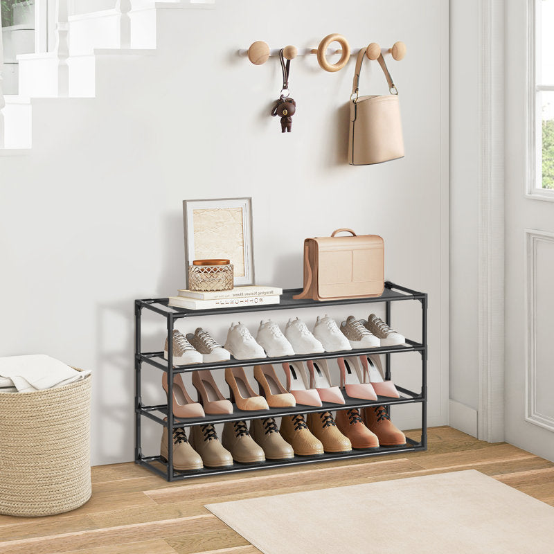 Minimalist 3-Tier Shoe Rack Stand, Space-Saving Shoe Organizer for Home