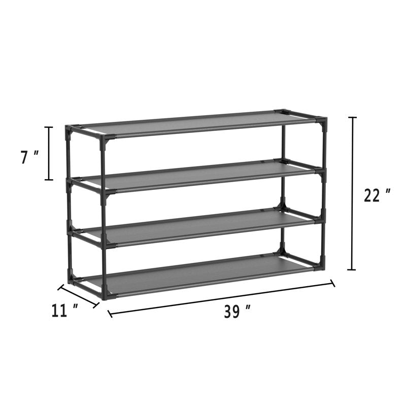 Minimalist 3-Tier Shoe Rack Stand, Space-Saving Shoe Organizer for Home