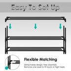Minimalist 3-Tier Shoe Rack Stand, Space-Saving Shoe Organizer for Home