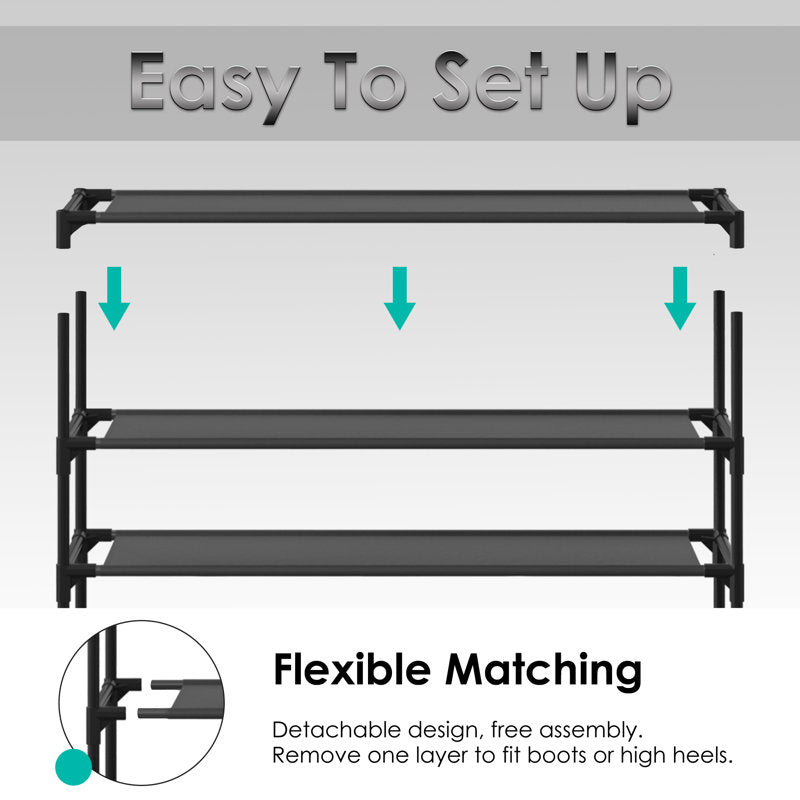 Minimalist 3-Tier Shoe Rack Stand, Space-Saving Shoe Organizer for Home
