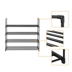 Modern 4-Layer Shoe Rack Stand, Durable Metal Shoe Organizer for Closet or Hallway