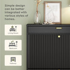 Modern Black Shoe Storage Cabinet with Doors, Stylish Entryway Shoe Organizer