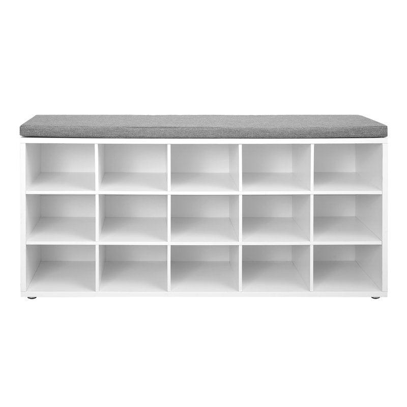 Modern Shoe Bench with Storage Compartments, Entryway Shoe Rack with Seat