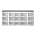 Modern Shoe Bench with Storage Compartments, Entryway Shoe Rack with Seat
