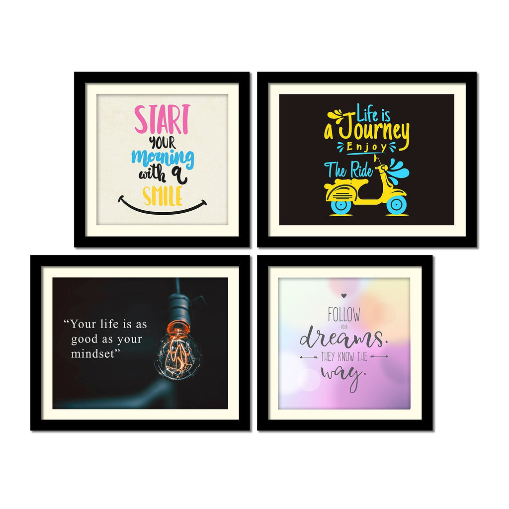 Start Your Morning Positive Quotes Four Pieces Wall Hanging Frame