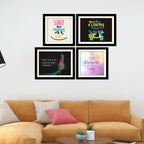 Start Your Morning Positive Quotes Four Pieces Wall Hanging Frame