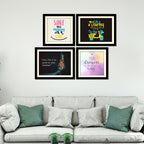 Start Your Morning Positive Quotes Four Pieces Wall Hanging Frame