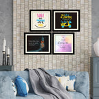 Start Your Morning Positive Quotes Four Pieces Wall Hanging Frame