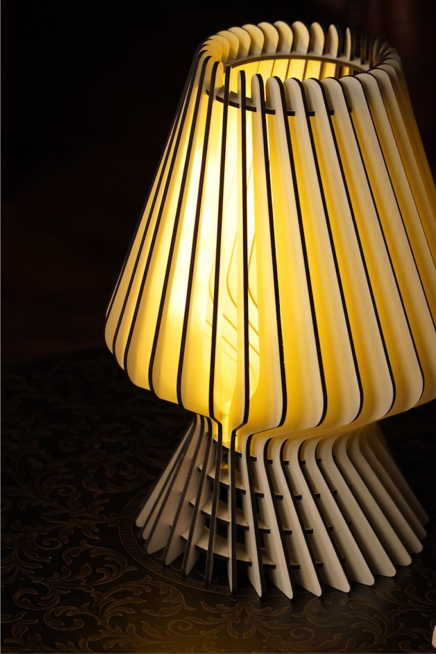 Wooden Lantern Bedside Nightstand Table Lamp