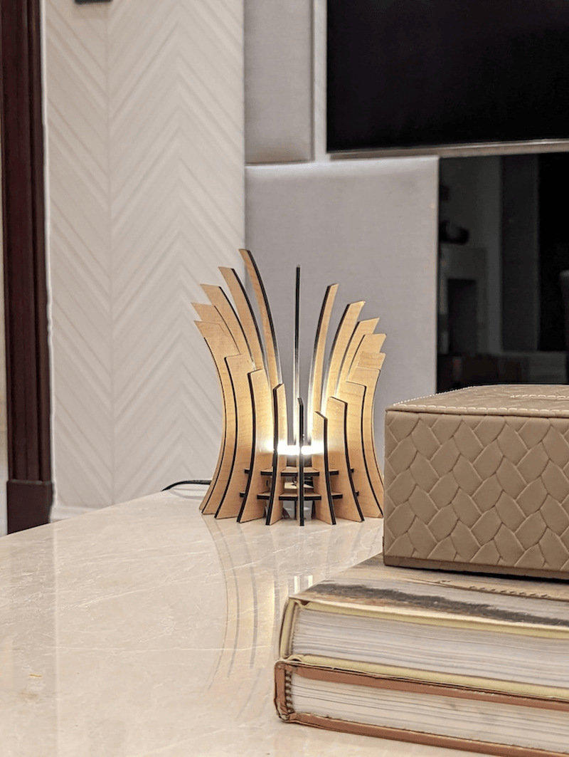 Wooden Leaf Design¬†Decorative Table Lamp