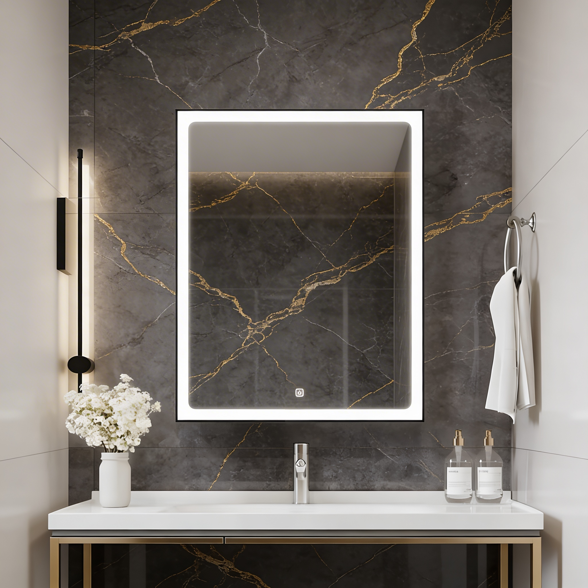 Wall Mounted Bathroom Cabinet Mirror with Backlit LED Design