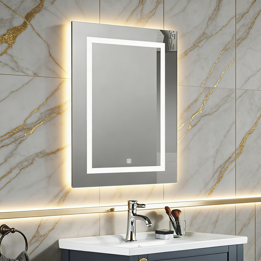 Sleek Reflective LED Cabinet Mirror for Bathroom with Hidden Storage