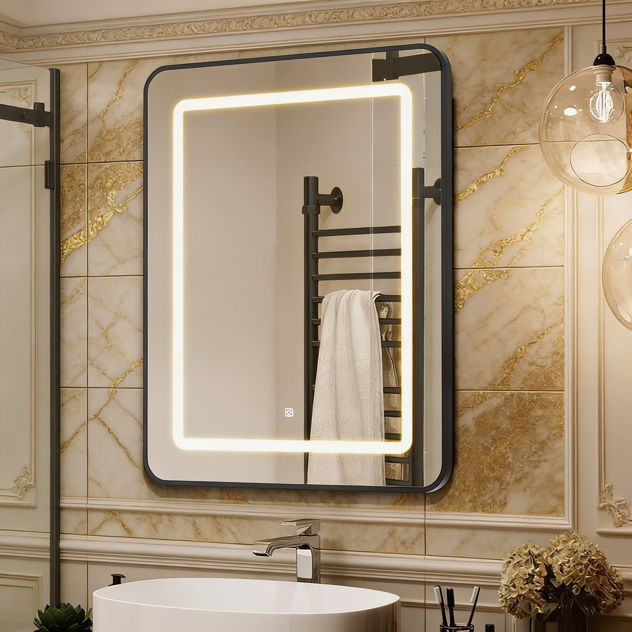 Luxury Warm Glow LED Bathroom Medicine Cabinet Mirror