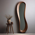 Premium Curved Wooden Full Body Mirror