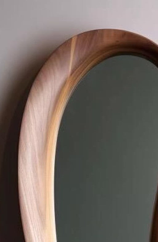 Premium Curved Wooden Full Body Mirror