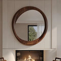 Smooth Finish Luxury Wooden Round Mirror