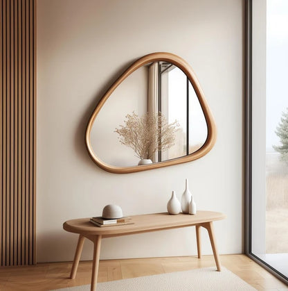 Designer Organic Wooden Frame Wall Mirror