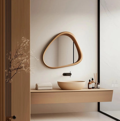 Designer Organic Wooden Frame Wall Mirror