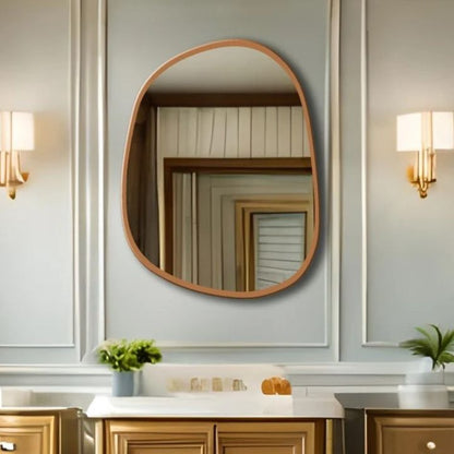 Unique Wavy Edge Wooden Wall Mirror