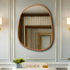 Unique Wavy Edge Wooden Wall Mirror