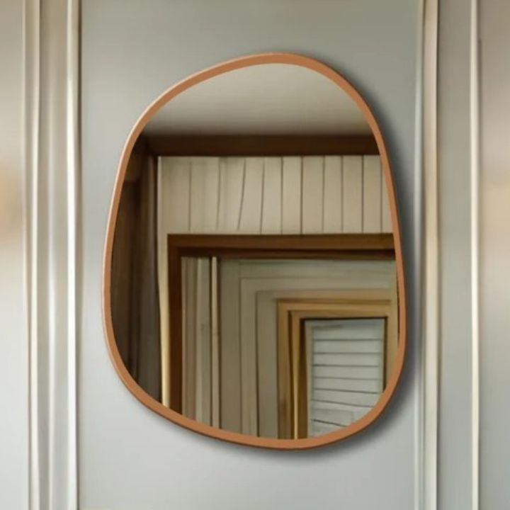 Unique Wavy Edge Wooden Wall Mirror