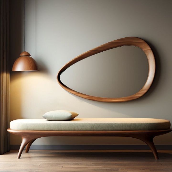 Smooth Edge Modern Wooden Wall Mirror