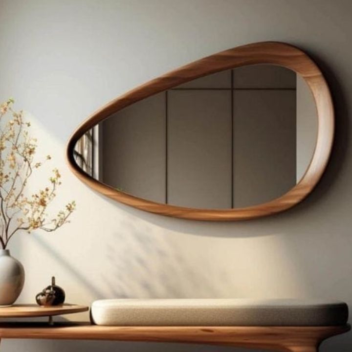 Smooth Edge Modern Wooden Wall Mirror