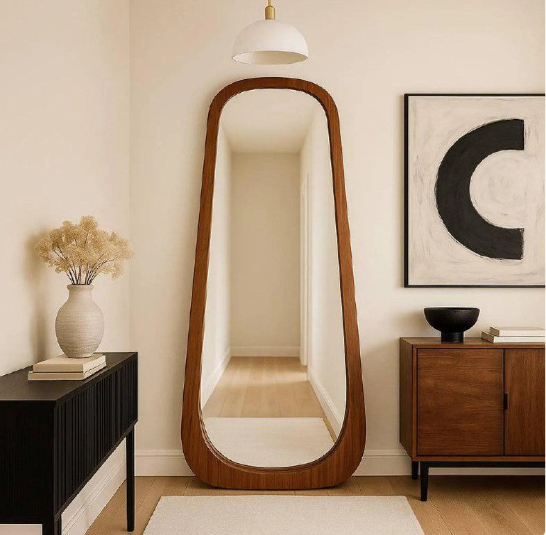 Classic Vintage Wooden Arch Wall Mirror
