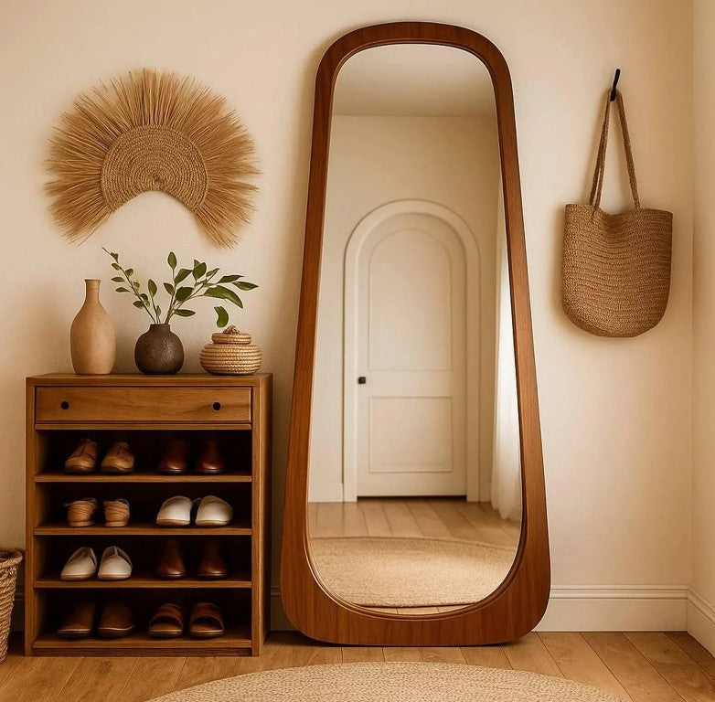 Classic Vintage Wooden Arch Wall Mirror