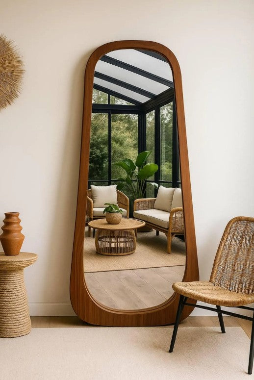 Classic Vintage Wooden Arch Wall Mirror