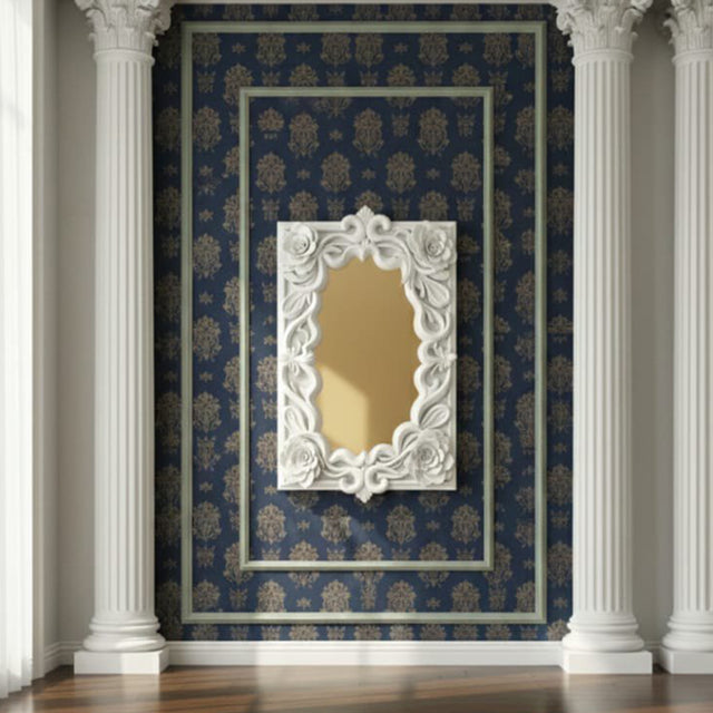 Elegant White Sunburst 3D Wall Mirror | Decorative Round Mirror for Living Room