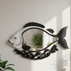 Modern Nautical Fish Shaped Decorative 3D Wall Mirror for Home & Hotels – Modern Wall Accent