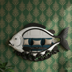 Modern Nautical Fish Shaped Decorative 3D Wall Mirror for Home & Hotels – Modern Wall Accent